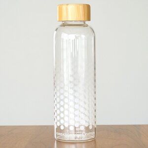 Fondation LOUIS VUITTON Glass Water Bottle Polka Dot Bamboo Lid Paris
